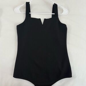Black Ribbed Bodysuit